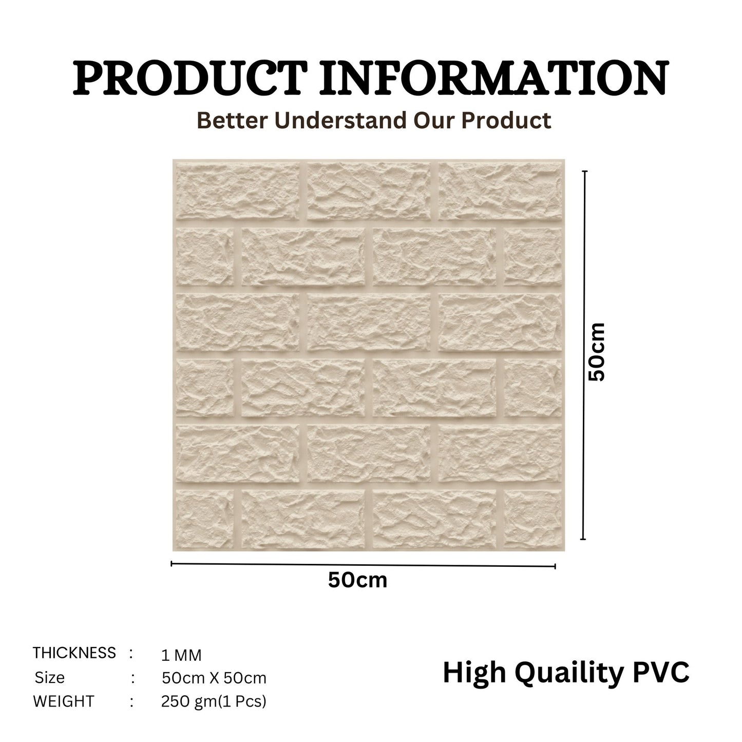 White Tail Self Adhesive 3D Panels Brick Design