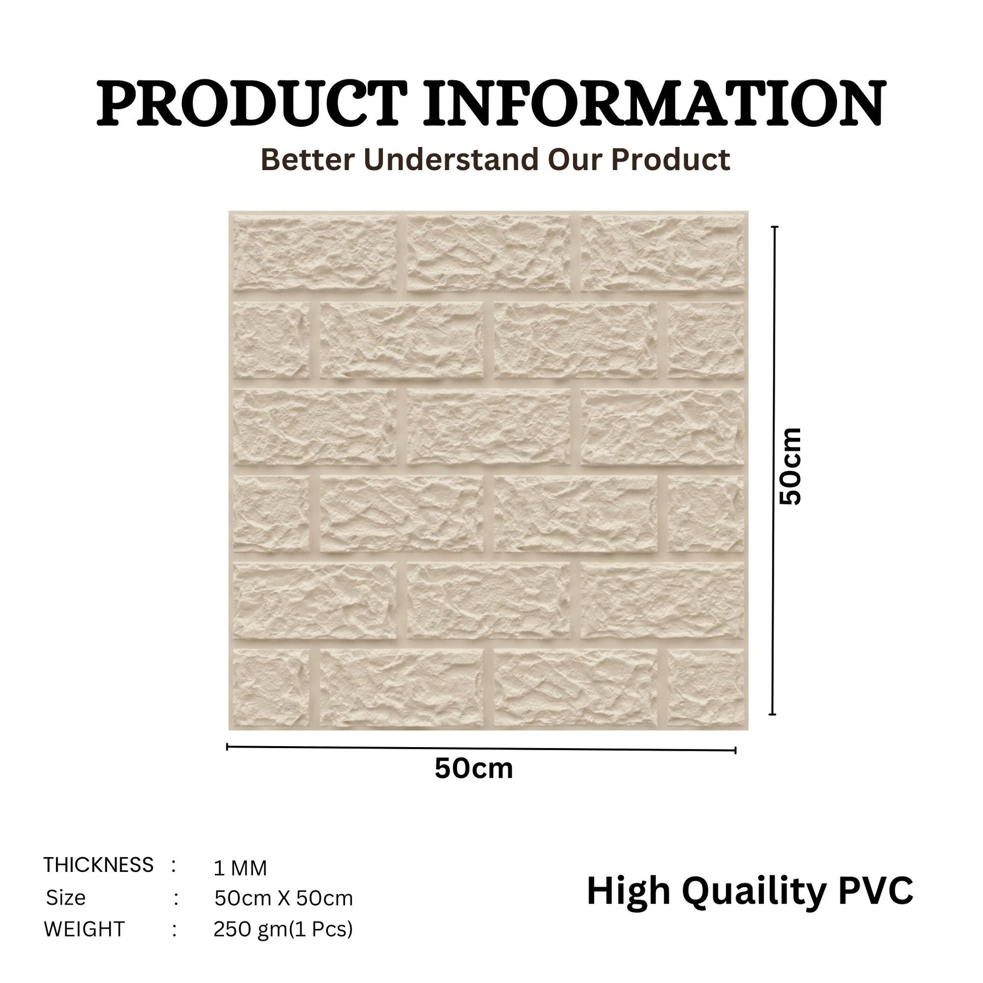 White Tail Self Adhesive 3D Panels Brick Design