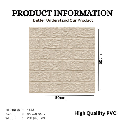 White Tail Self Adhesive 3D Panels Brick Design