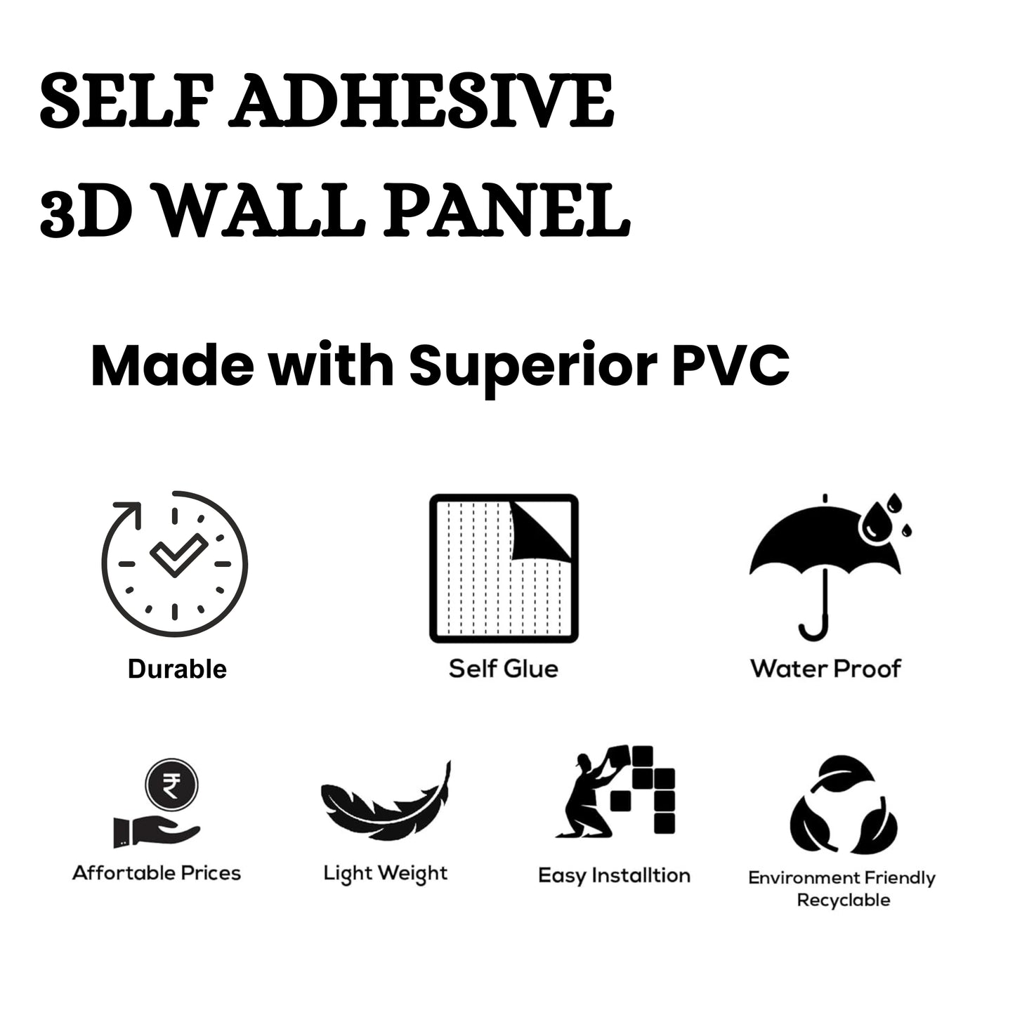 Walnut Wood Self Adhesive 3D Panels Brick Design
