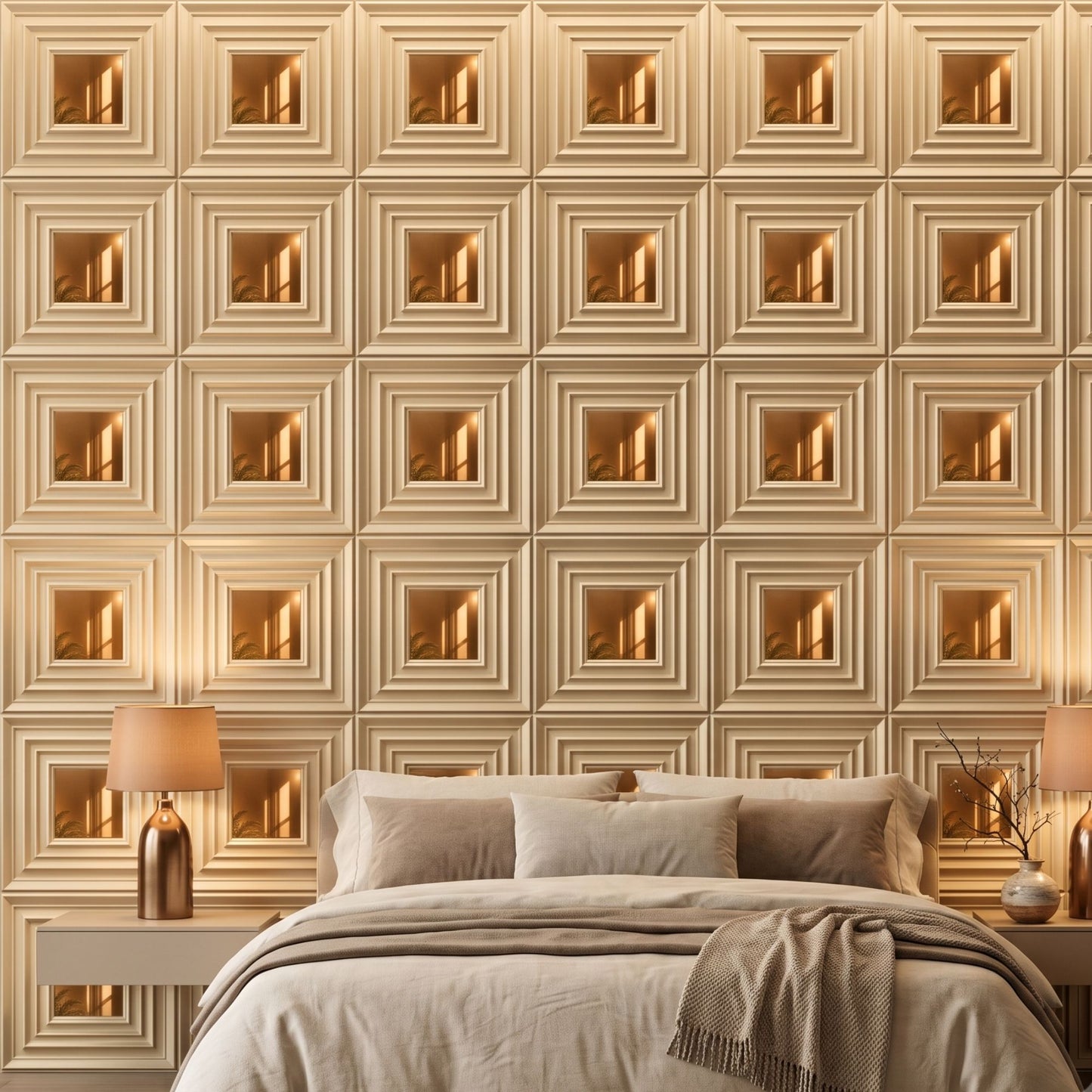 White Tail Copper Accent Design Acrylic 3D Wall Panel-1