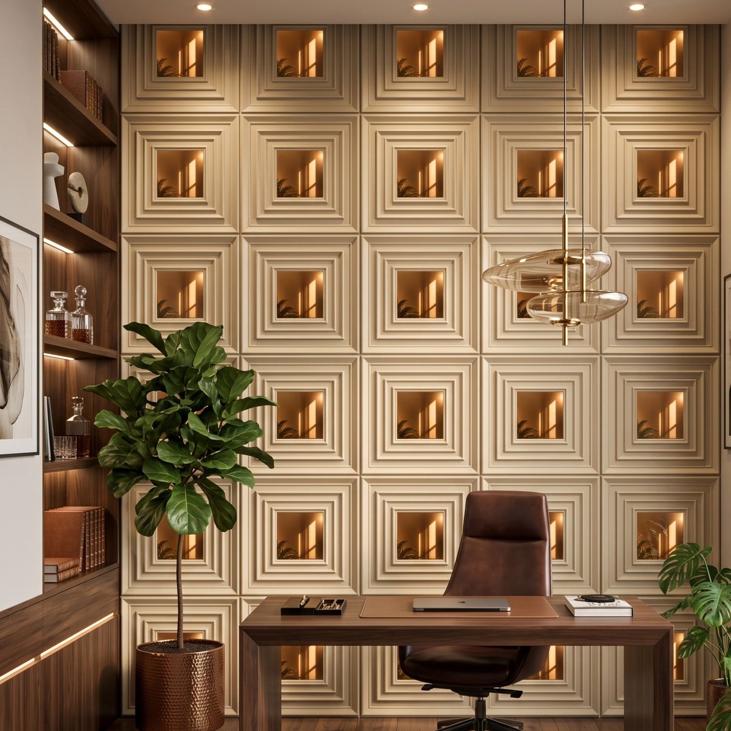 White Tail Copper Accent Design Acrylic 3D Wall Panel-2