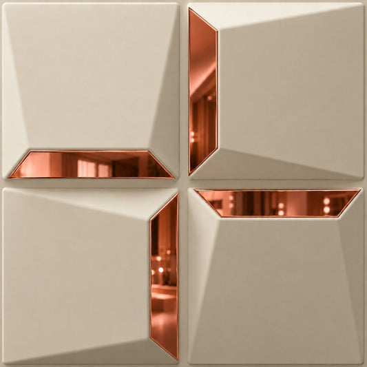 White Tail Copper Acrylic Cube Design 3D Wall Panel