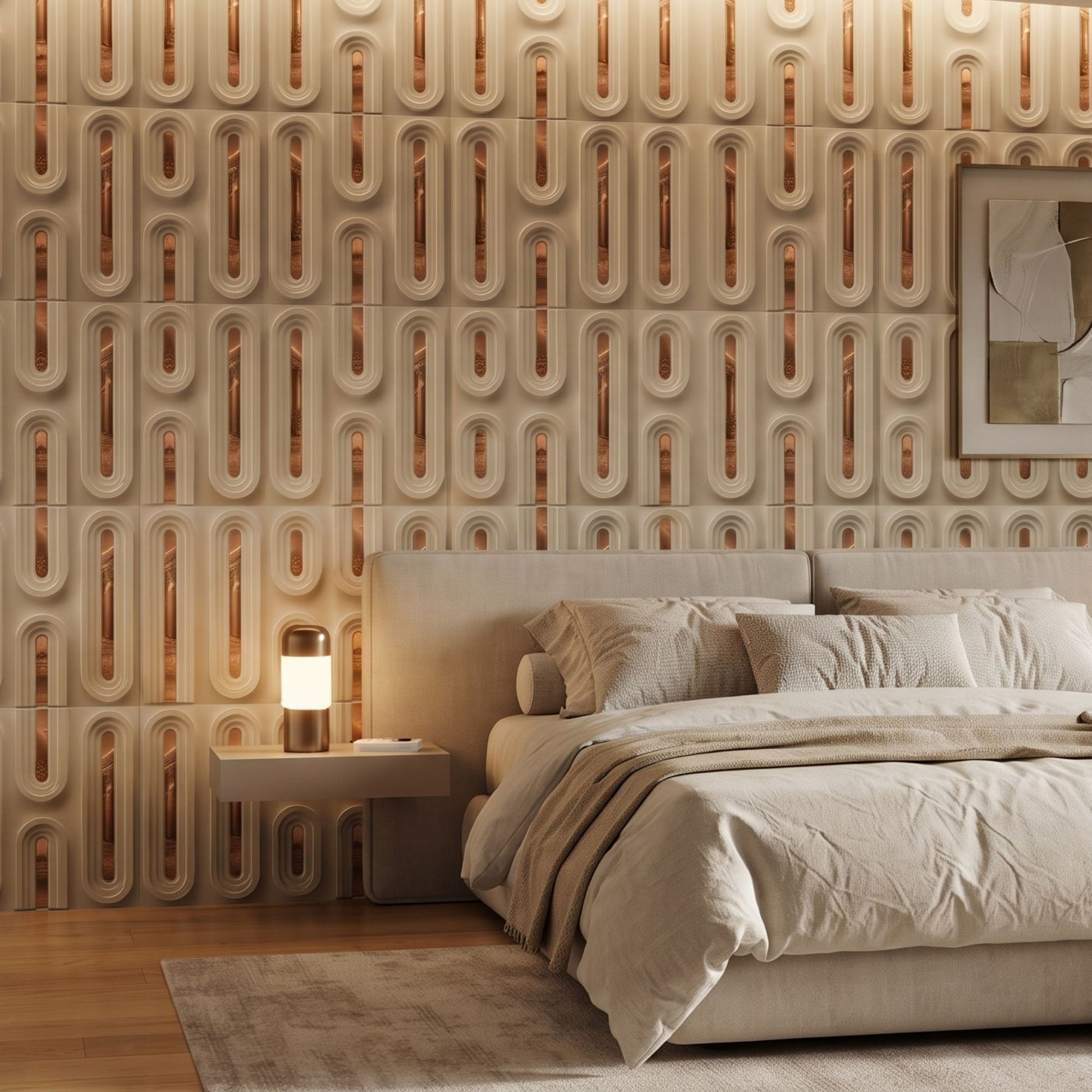 White Tail Copper Acrylic Loops Design 3D Wall Panel-2