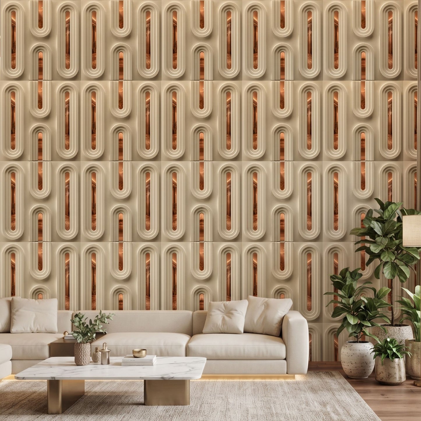 White Tail Copper Acrylic Loops Design 3D Wall Panel-3