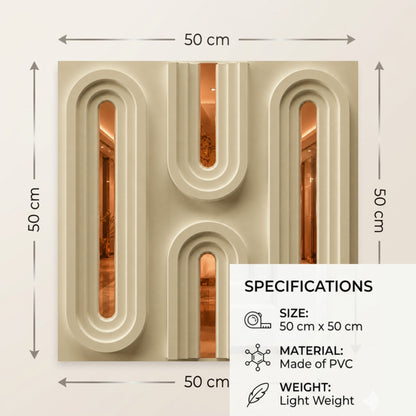 White Tail Copper Acrylic Loops Design 3D Wall Panel-4