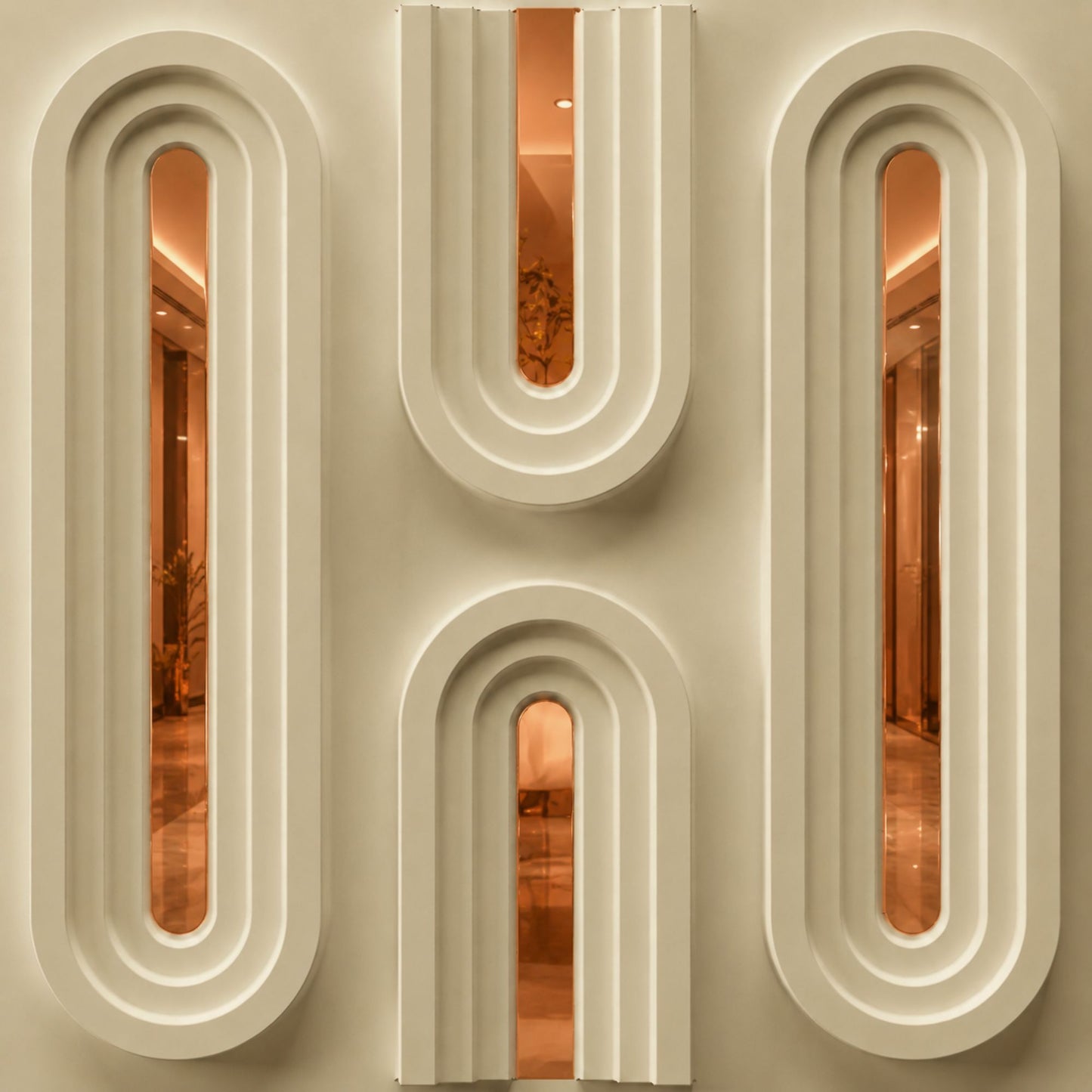White Tail Copper Acrylic Loops Design 3D Wall Panel
