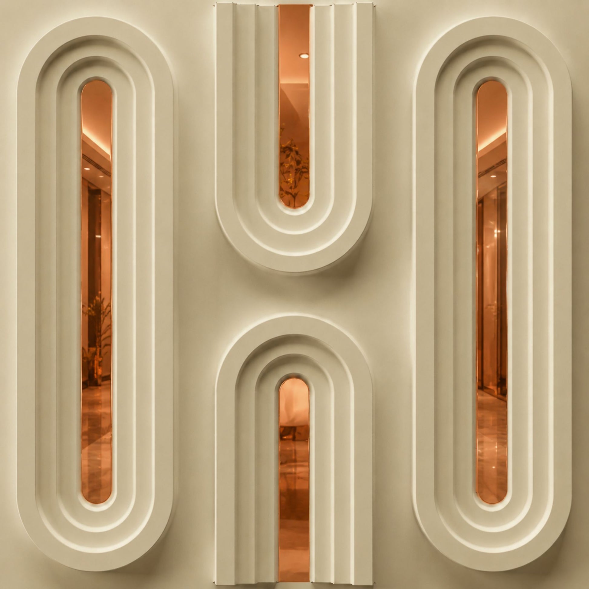 White Tail Copper Acrylic Loops Design 3D Wall Panel