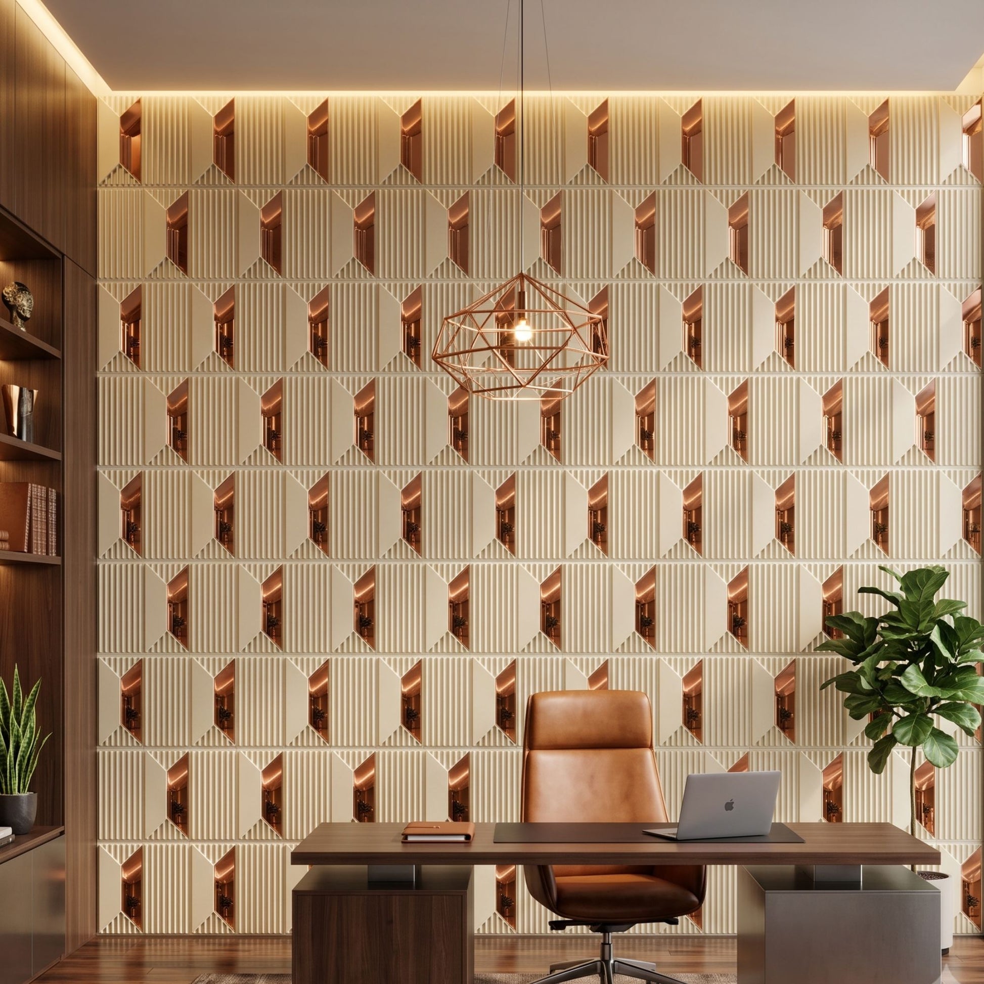 White Tail Copper Artisan Design Acrylic 3D Wall Panel-2