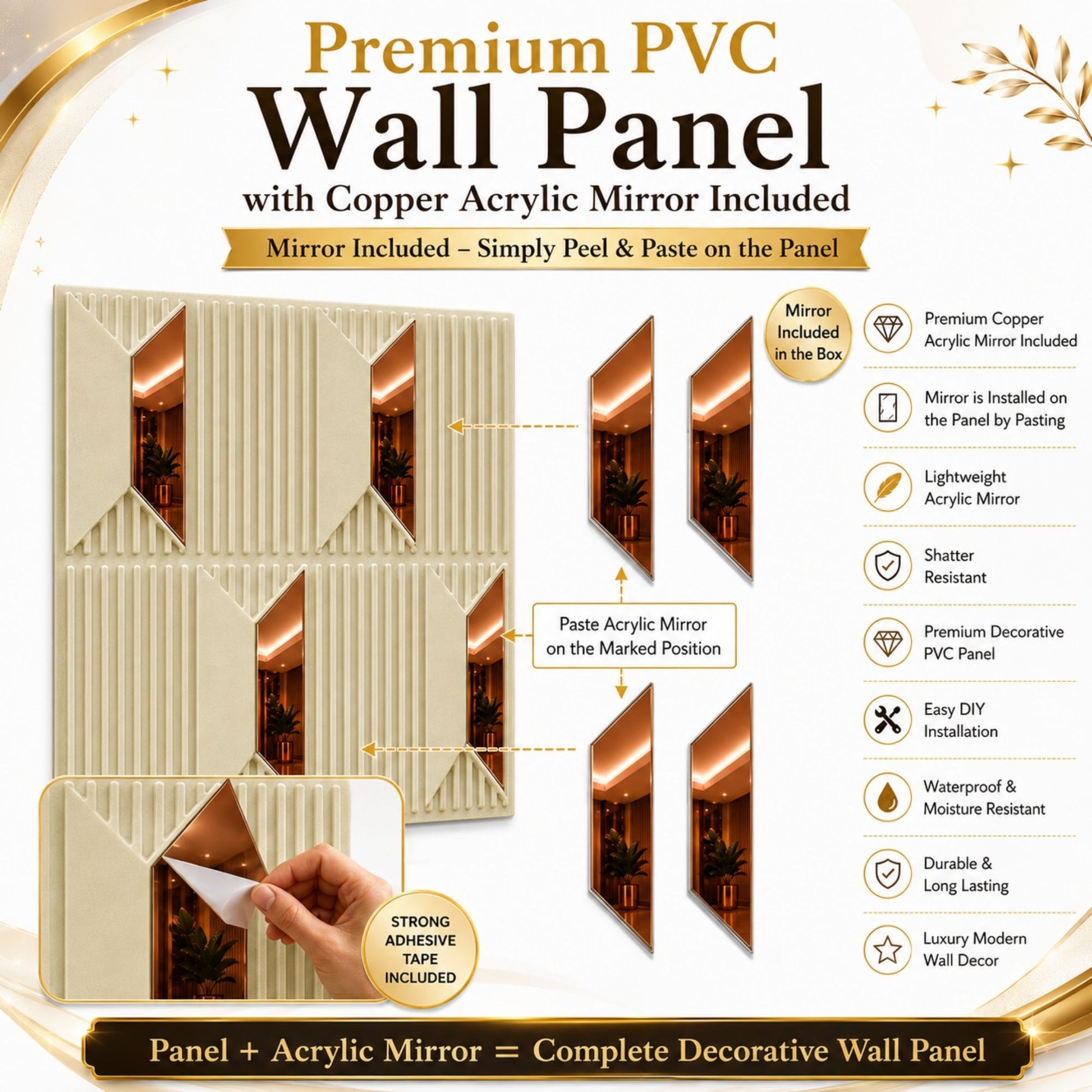 White Tail Copper Artisan Design Acrylic 3D Wall Panel-6