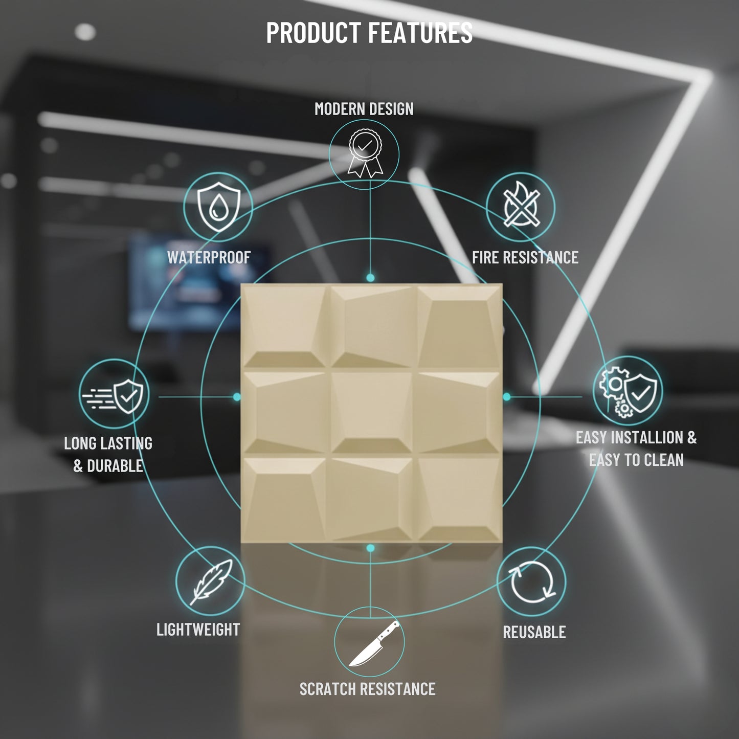 White Tail 3D Wall Panels Cubical Design