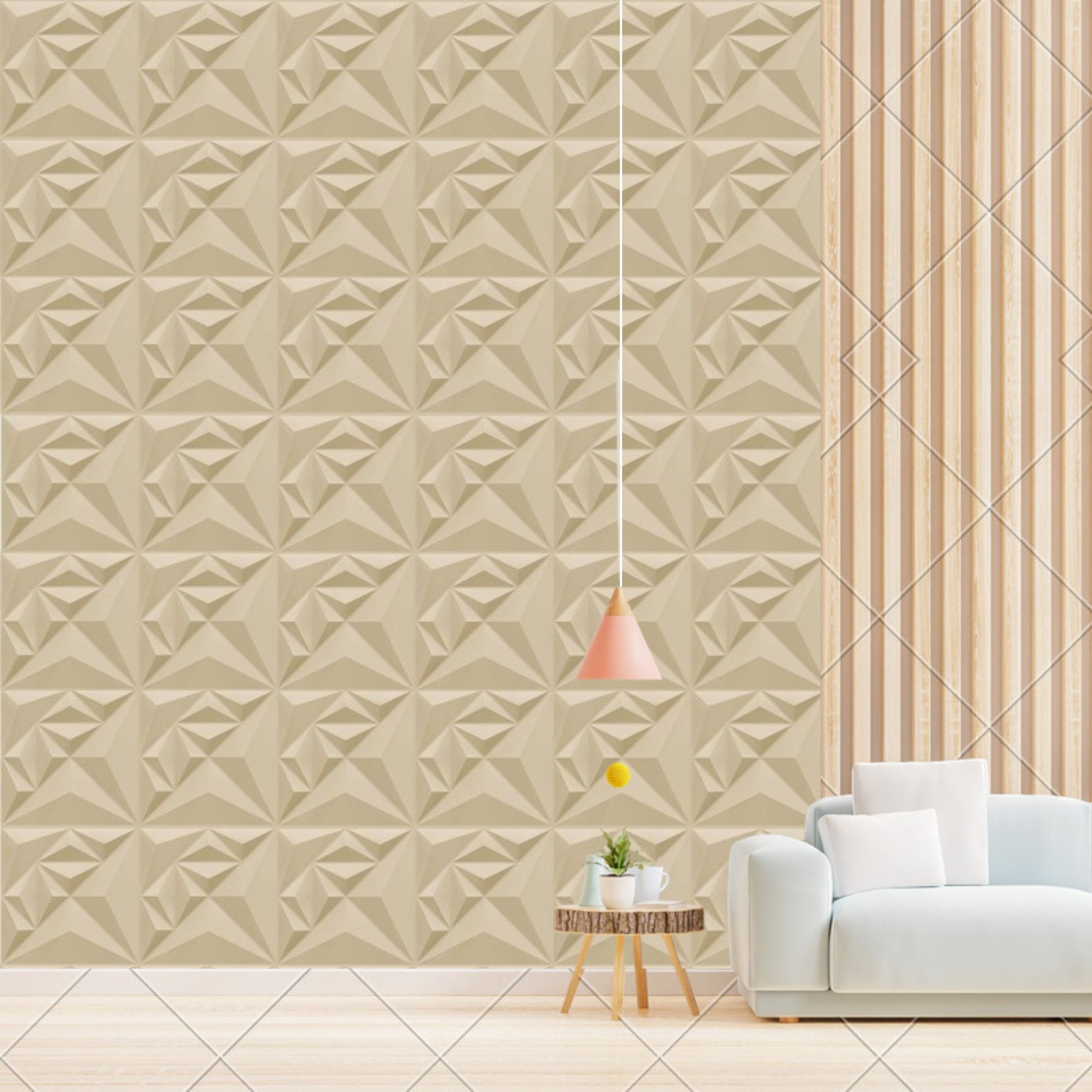 White Tail Diamond Design 3D Wall Panel-3