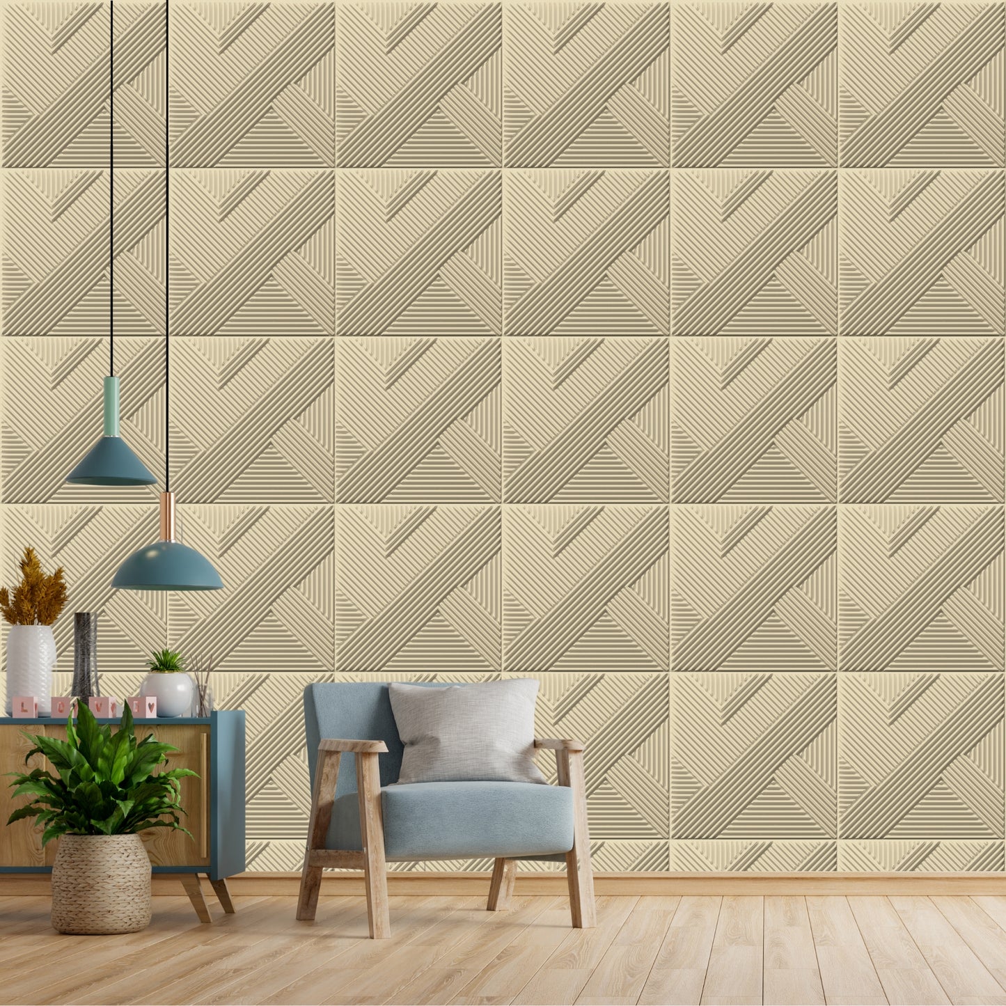 White Tail Self Adhesive Panels Line Abstract Design