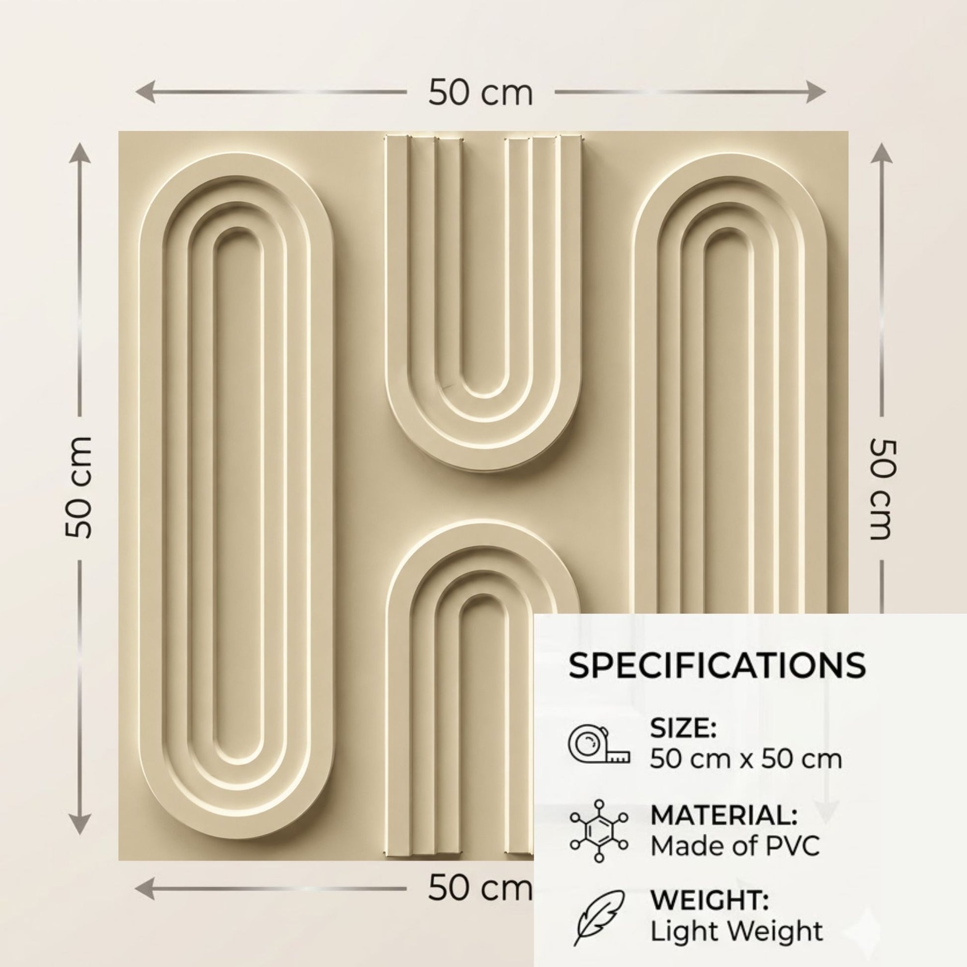White Tail Loops Design 3D Wall Panel-3