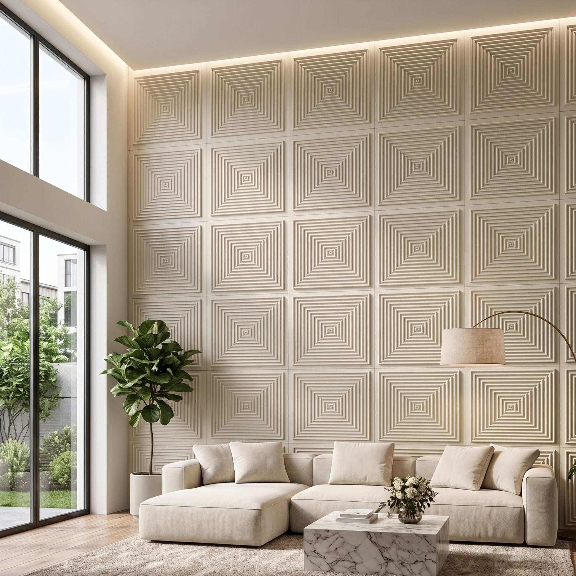 White Tail Pyramid Design 3D Wall Panel-3
