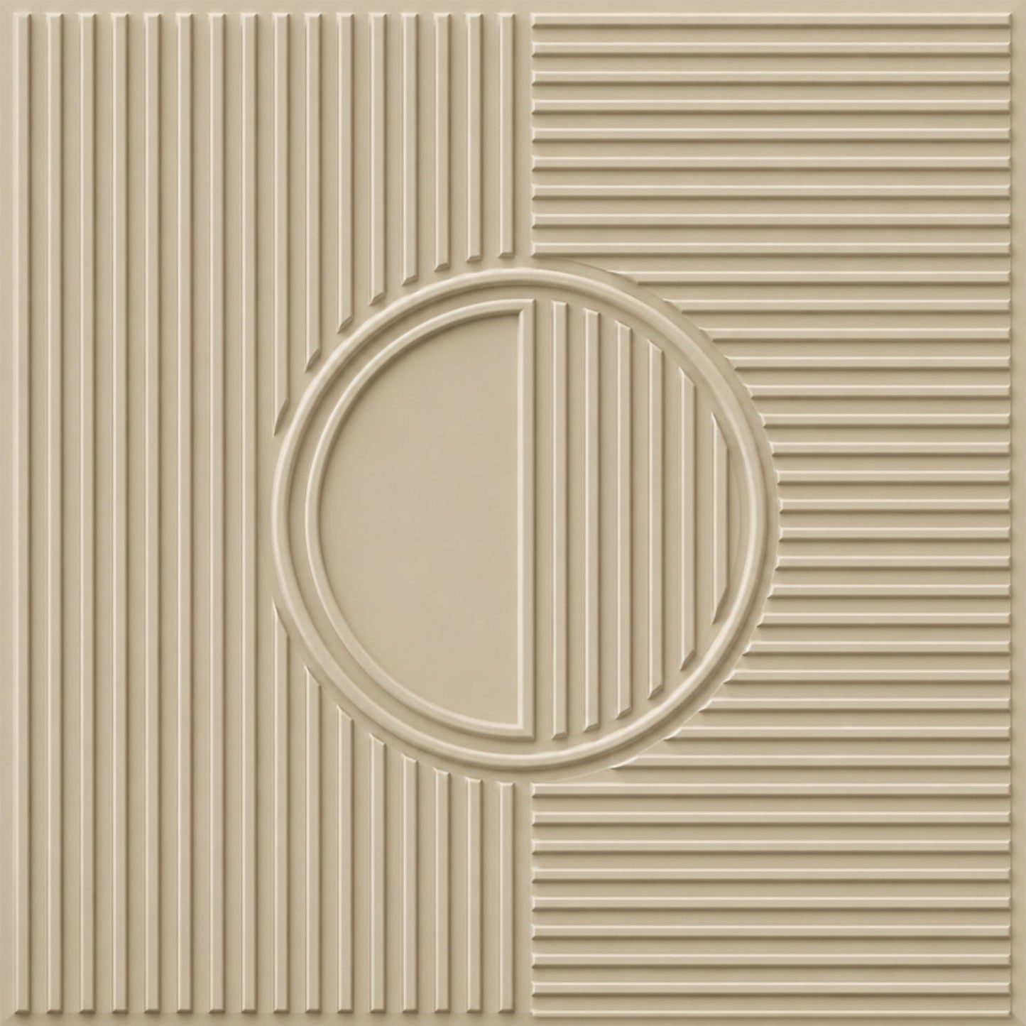 White Tail Self Adhesive PVC wall Panels Fluted Circle Design
