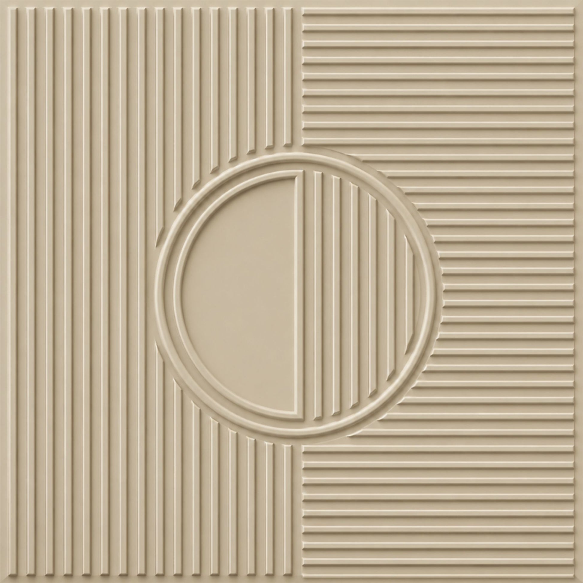 White Tail Self Adhesive PVC wall Panels Fluted Circle Design
