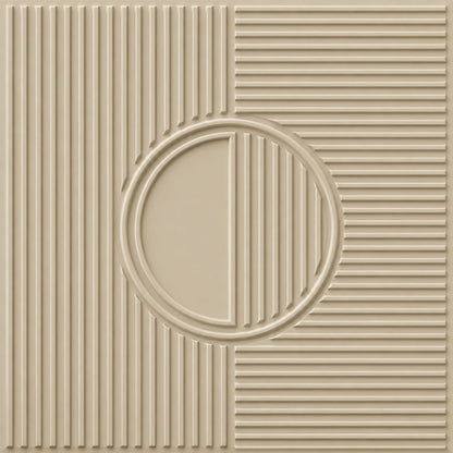 White Tail Self Adhesive PVC wall Panels Fluted Circle Design
