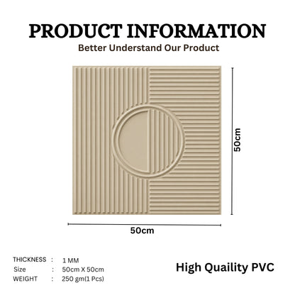 White Tail Self Adhesive PVC wall Panels Fluted Circle Design

