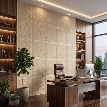 White Tail Self Adhesive PVC wall Panels Textured Design
