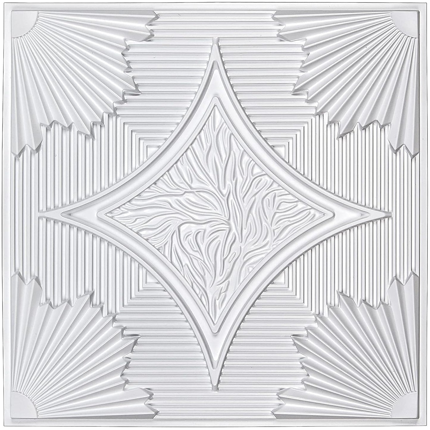 White Victorian Design 3D Ceiling Panel