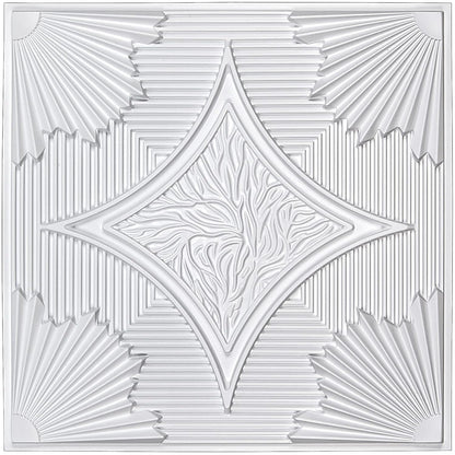 White Victorian Design 3D Ceiling Panel