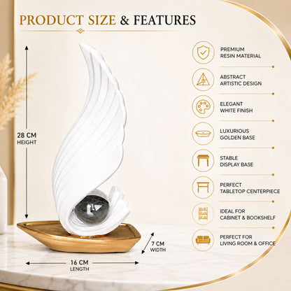 White Wing and Pearl Decorative Showpiece for Home Decor-1