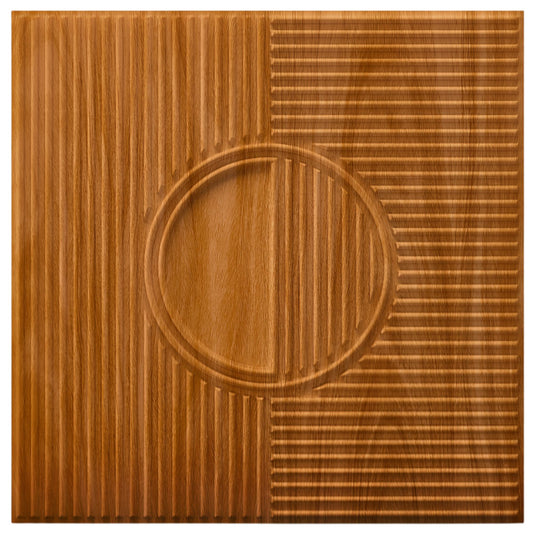 Wood Fluted Circle Design 3D Wall Panel