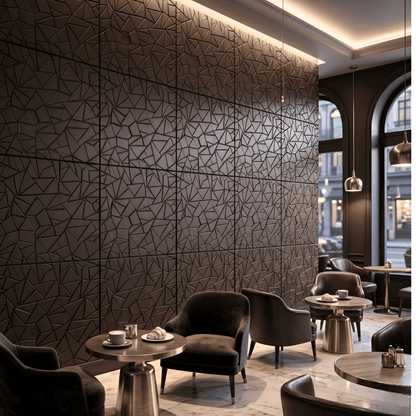 Wood Gray Geometric Design 3D Wall Panel-1