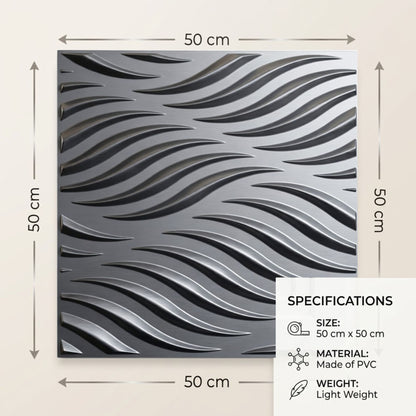 Wood Gray 3D Wall Panels Swirl Design front-2