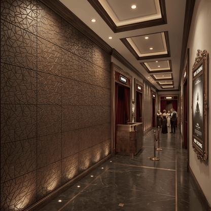 Wood Gray Geometric Design 3D Wall Panel-2