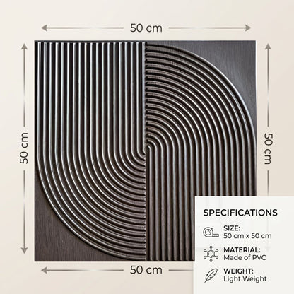 Ebony Wood Gray Self Adhesive 3D Panels Curve Design