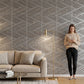 Wood Gray Self Adhesive 3D Panels Geometric 3D Design