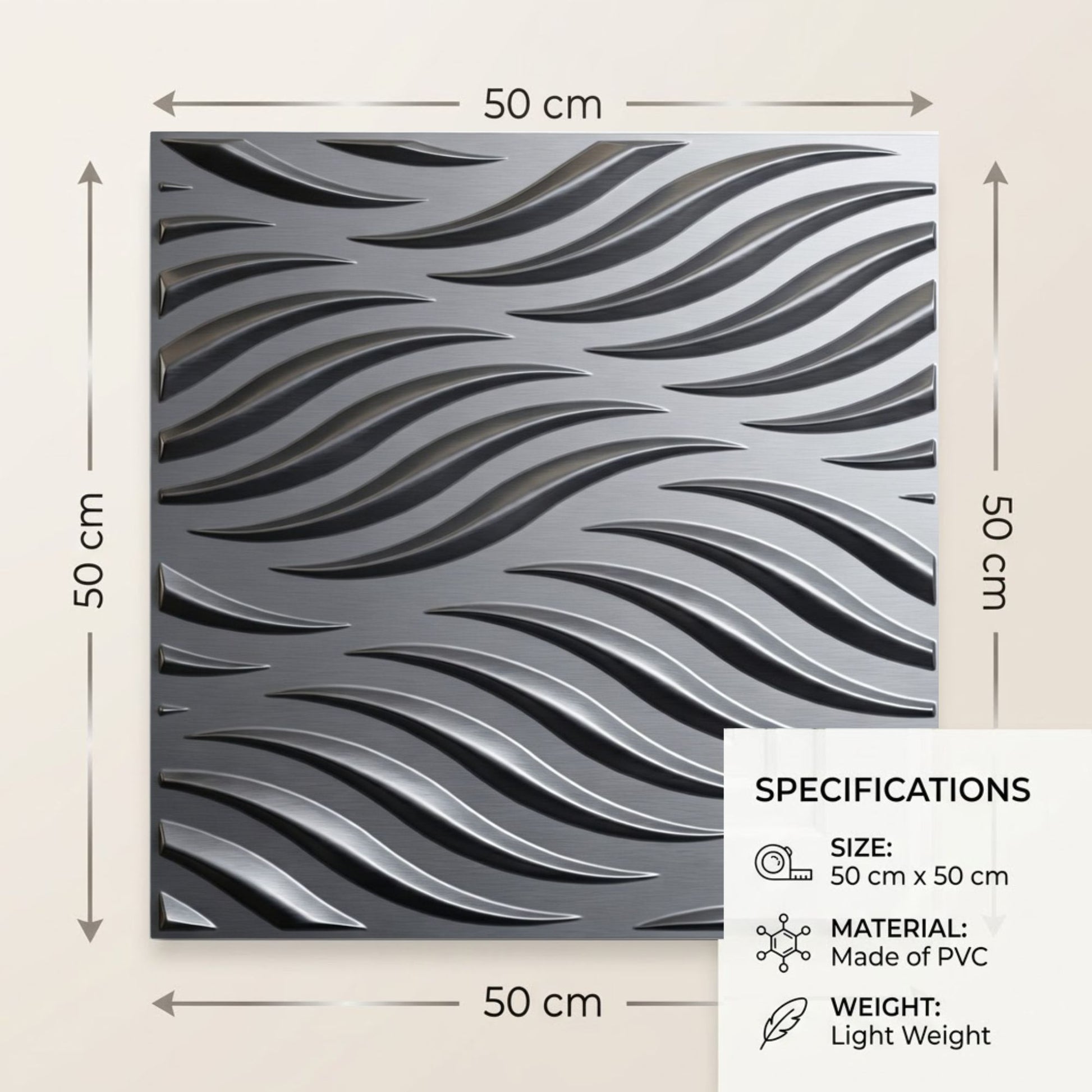Wood Gray Self Adhesive 3D Panels Geometric 3D Design