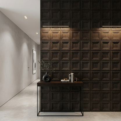 Wood Gray Square Box Design 3D Wall Panel-1