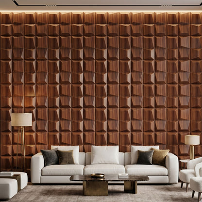Wooden 3D Wall Panels Cube Design-2