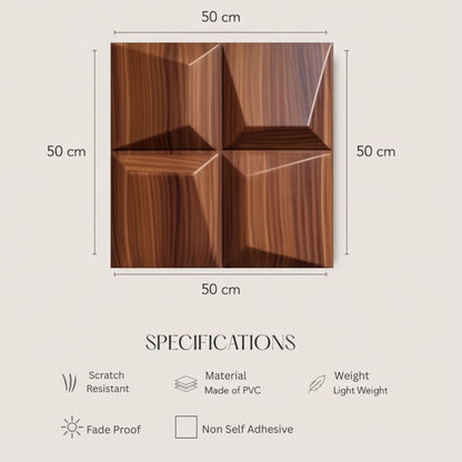 Wooden 3D Wall Panels Cube Design-3