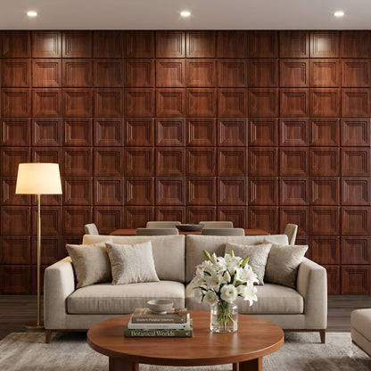 Wooden 3D Wall Panels Square Box Design