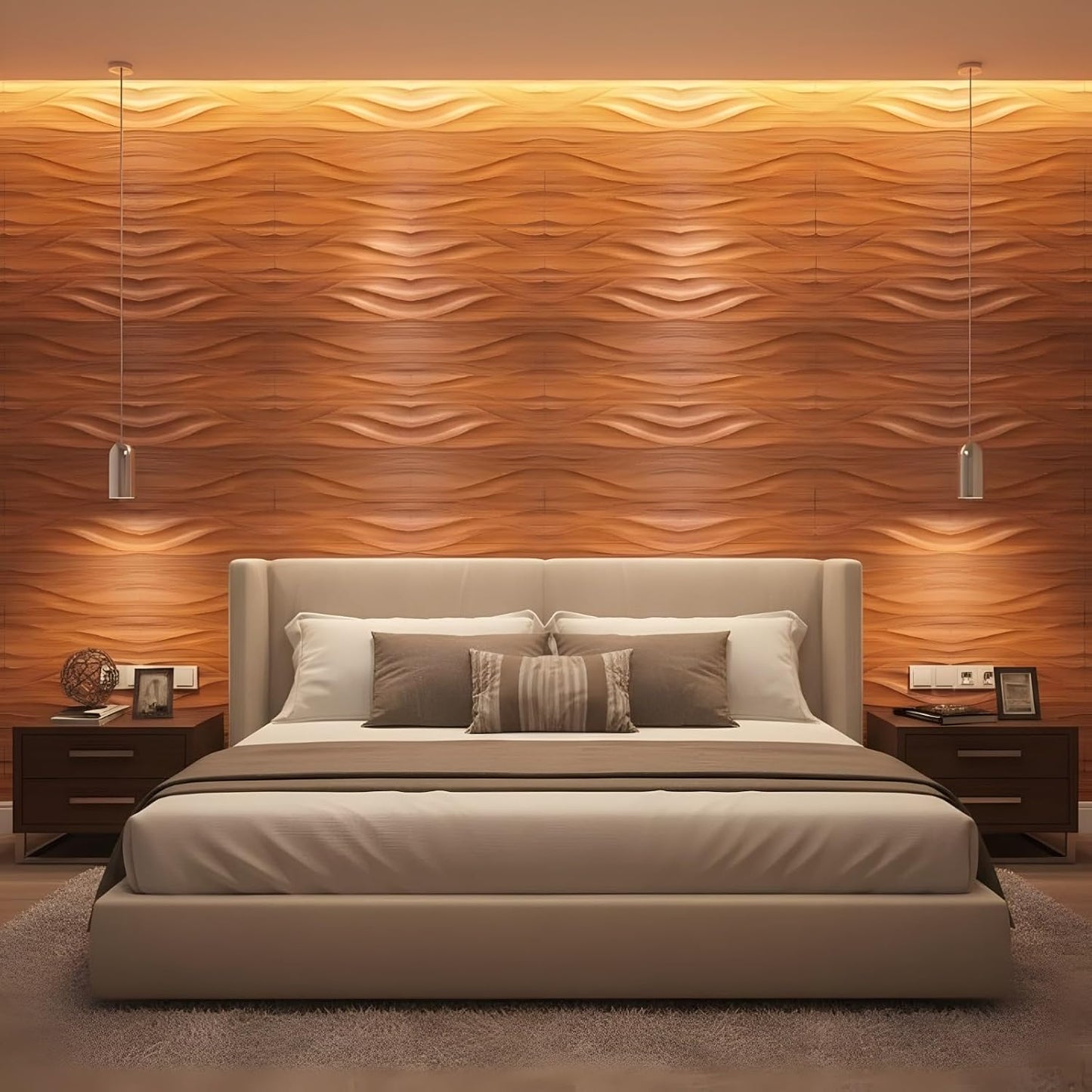 Wooden 3D Wall Panels Wave Design
