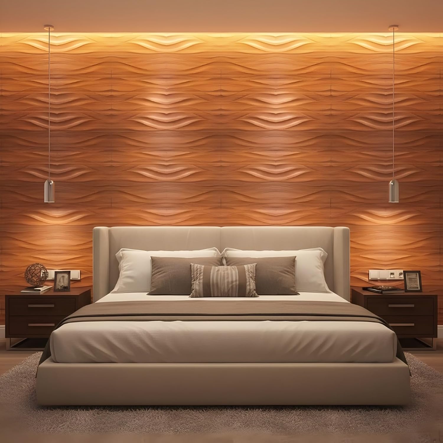 Wooden 3D Wall Panels Wave Design
