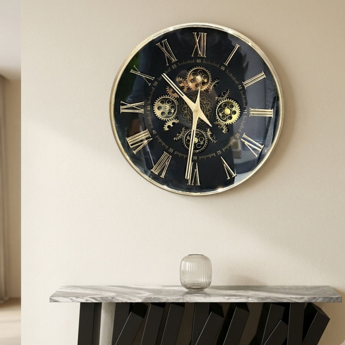Classic Wall Clock Decorative Size-33 cm | Gold Black Design