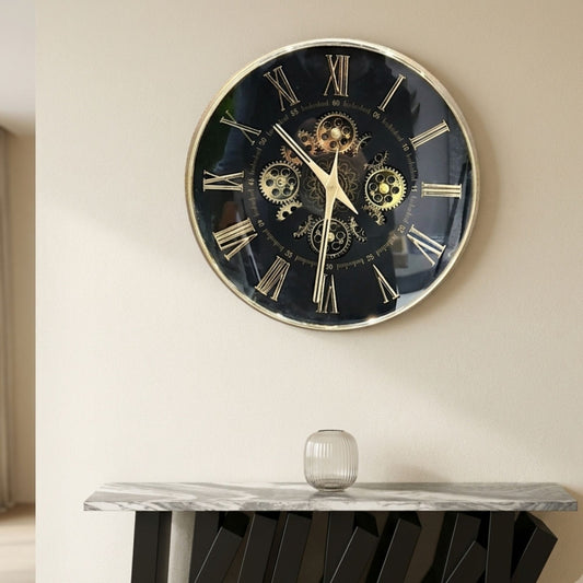 Classic Wall Clock Decorative Size-33 cm | Gold Black Design