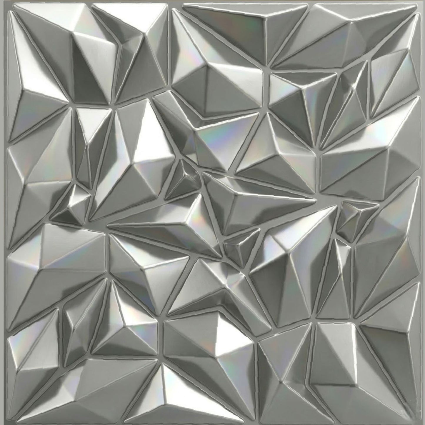 3D Wall Panels- Small Diamond Design 50X50 cm for Home Decor (Premium Metalic)