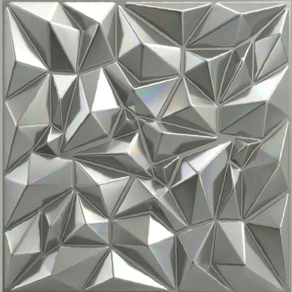 3D Wall Panels- Small Diamond Design 50X50 cm for Home Decor (Premium Metalic)