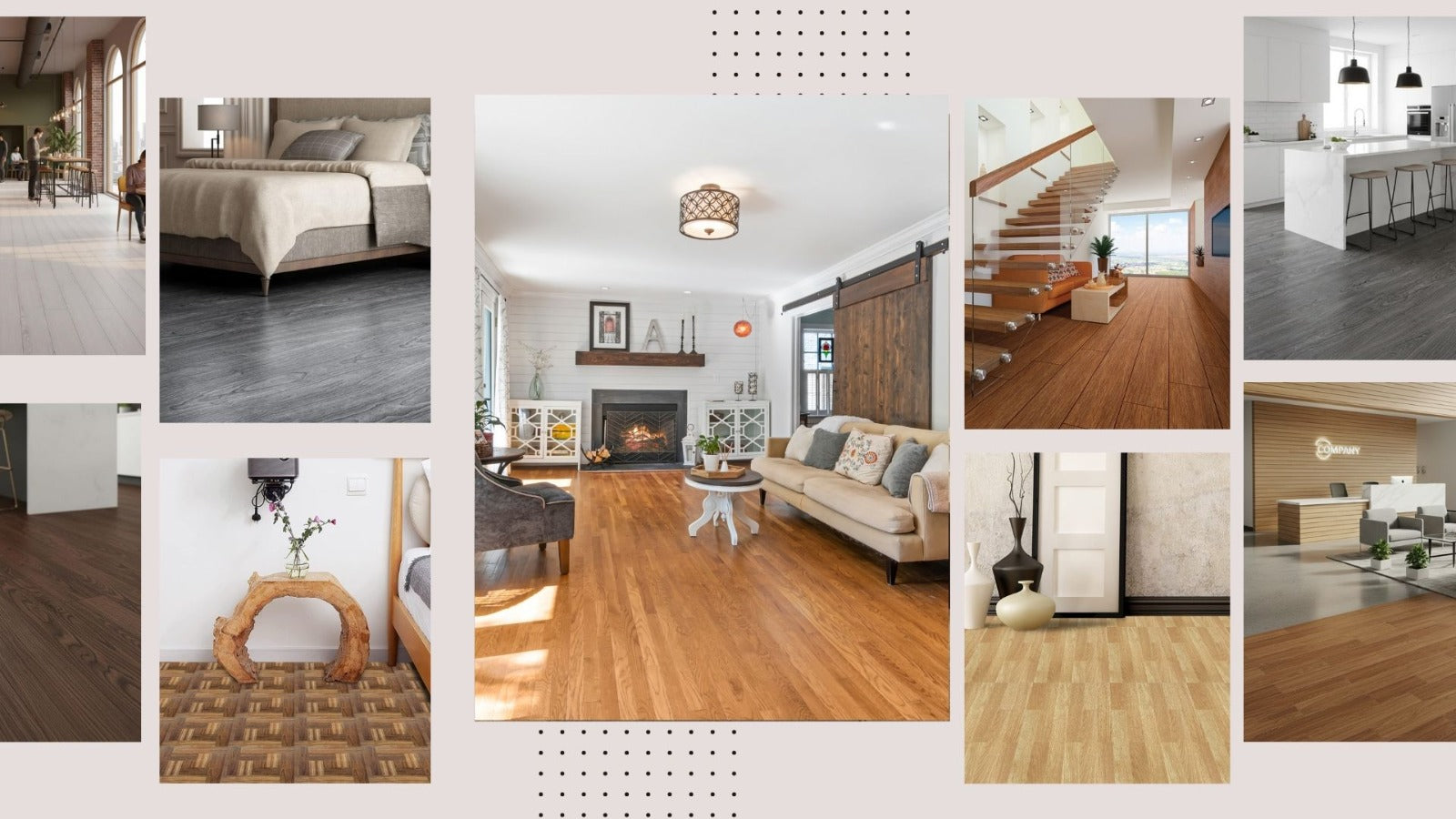 Collage of various interior design elements including bedrooms, living rooms, and kitchens.