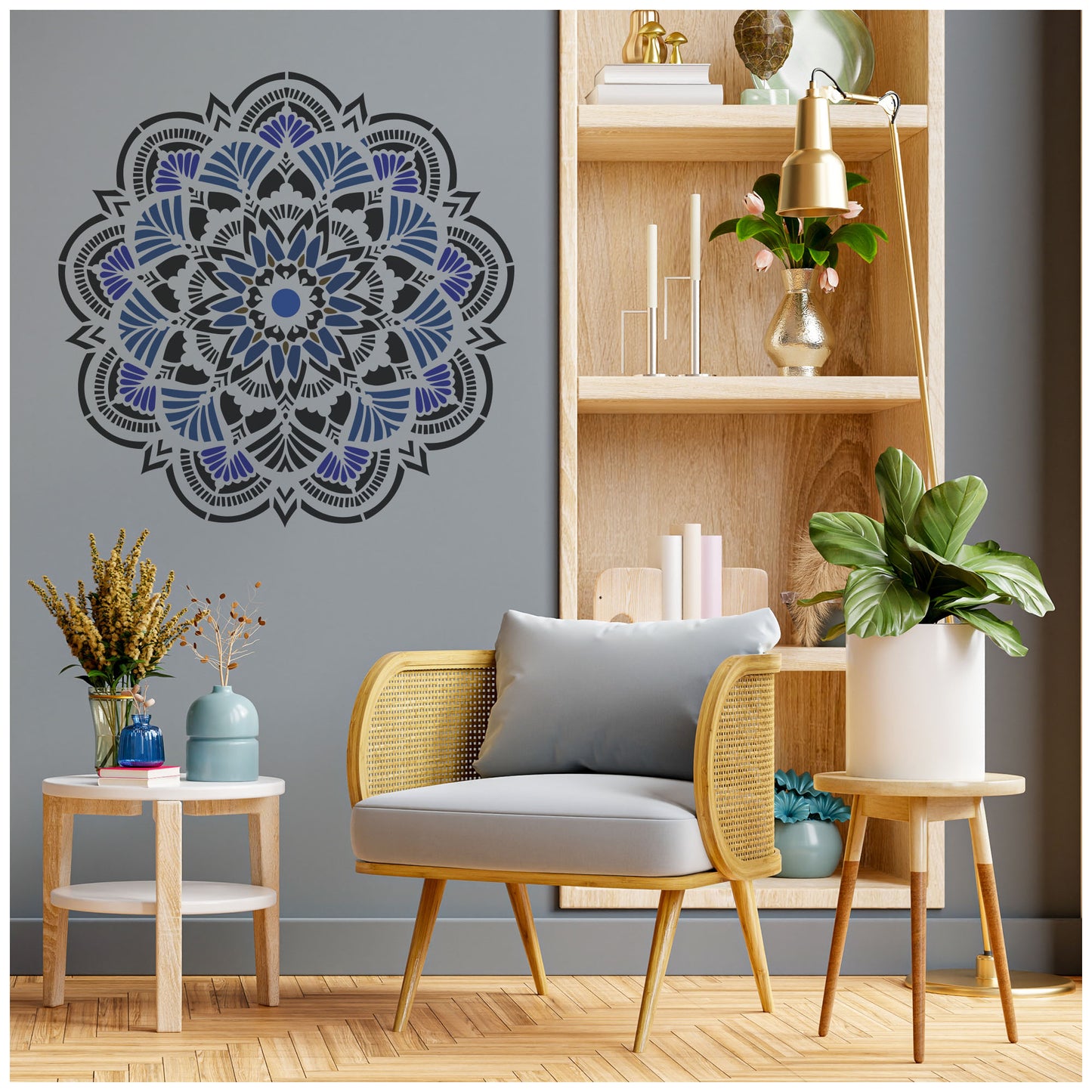 Harmony Empathy Mandala Design Stencil for Wall Painting (KDMD1490)