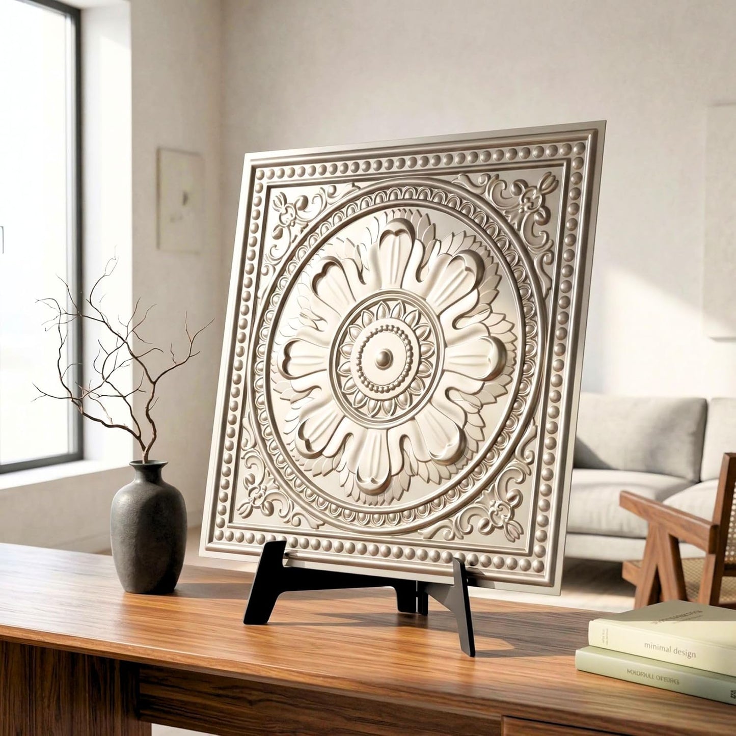 Modern PVC False Ceiling 60x60 cm - 4 Sq Ft Coverage- D083 Royal Finish