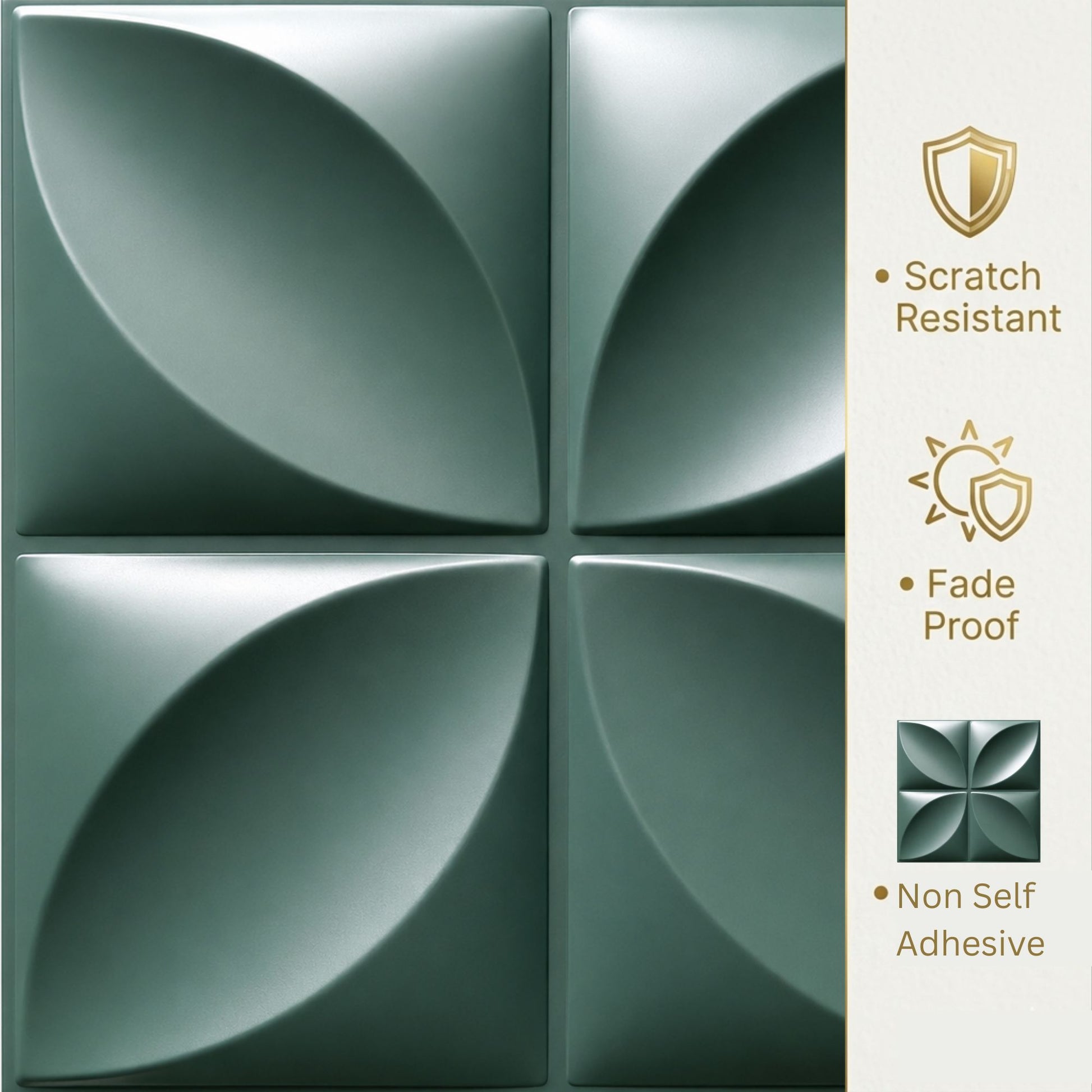 Olive Green Butterfly Design 3D Wall Panel  Texture Closeup
