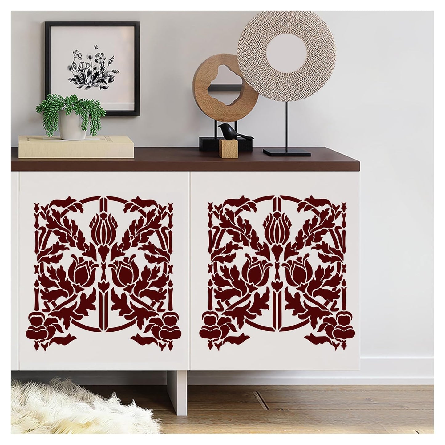 Latest Large BlackBerry Flower Stencils for Wall Painting (KDRDSS1172)