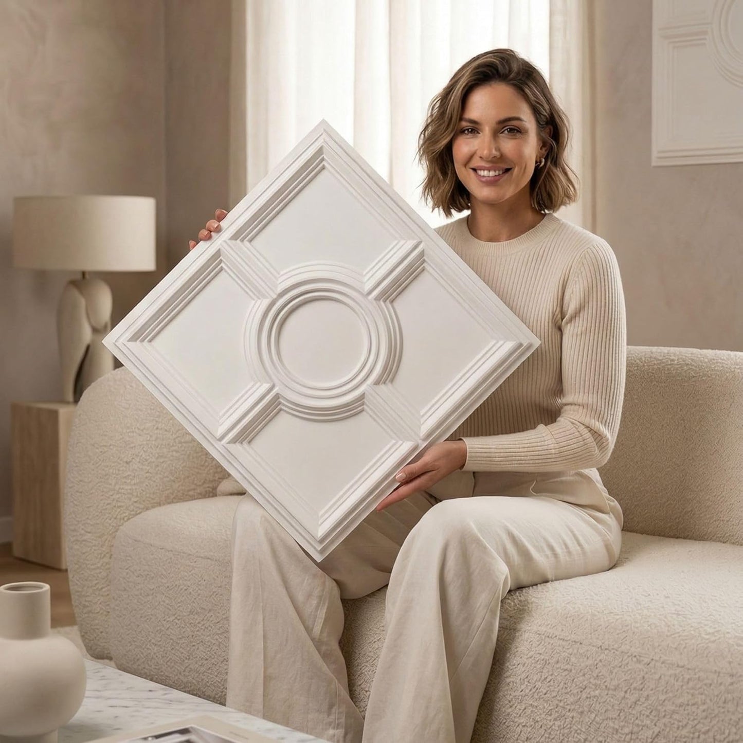 Modern PVC False Ceiling 60x60 cm - 4 Sq Ft Coverage- Royal Finish